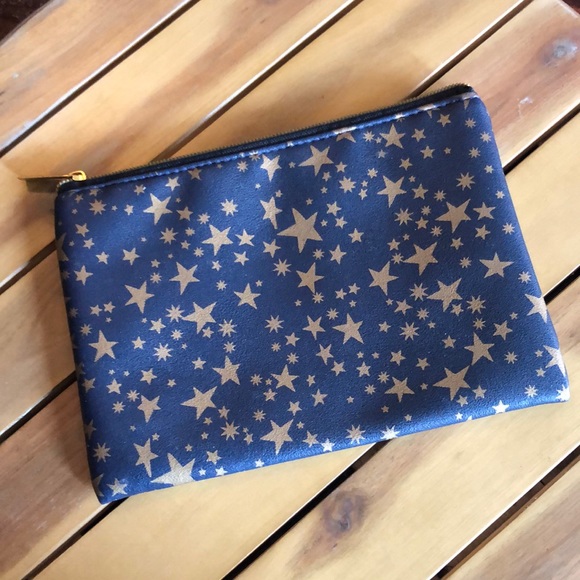 FREE WITH $25 PURCHASE-Celestial Themed Zip Top Cosmetic Bag-8x6-Navy/Gold - Picture 2 of 9